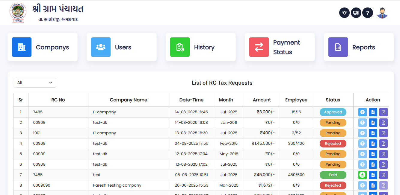 Professional Tax Management System